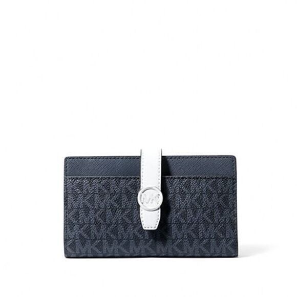 New Michael Kors Greenwich Medium Signature Logo Wallet Admiral Multi - Picture 1 of 4